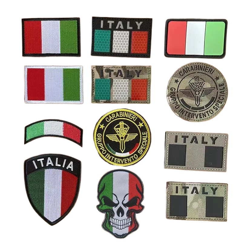 Urban Backpack Tactical - Italien-Flaggen-Emblem Kleidungsapplikation Bestickte Aufnäher, IR-Reflektierende Italienische