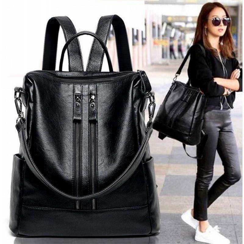 Frauen Weiches Leder Rucksack  – Canvas Backpack Casual Bewertung und Preis